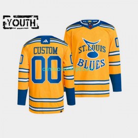 Camiseta St. Louis Blues Personalizado Adidas 2022-2023 Reverse Retro Amarelo Authentic - Criança